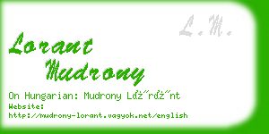 lorant mudrony business card